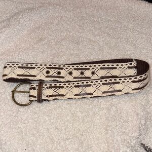 Brown and Cream Woven Belt
